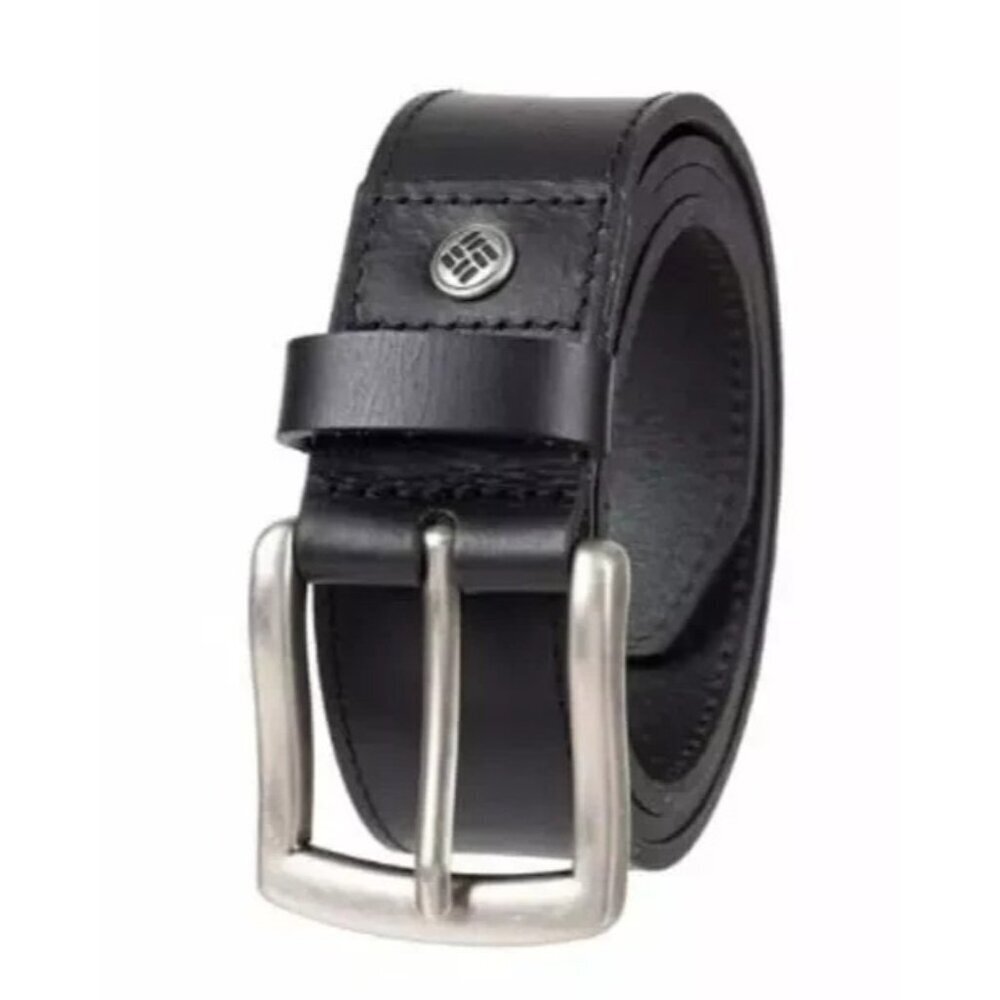 New Columbia Men's 32-34 Black Leather Belt M Durable Classic Style